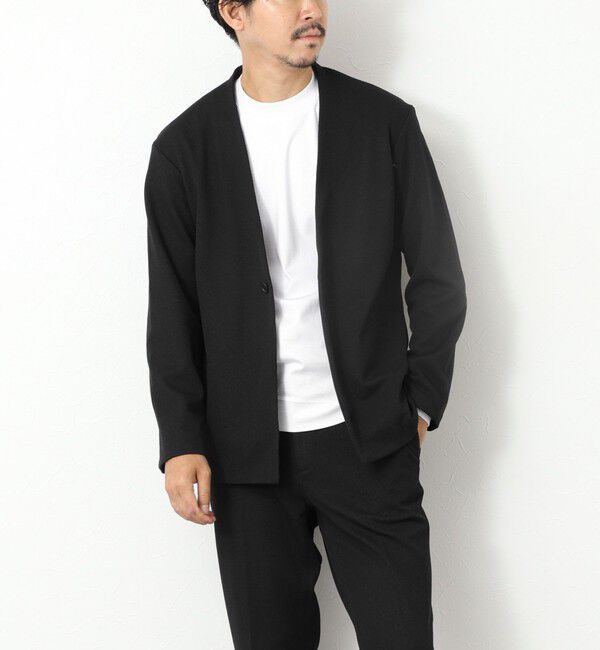 NOLLEY'S goodman「《ビジカジ/セットアップ対応》【尾州】先染めウォッシャブルノーカラーカーディガンジャケット 25AW」|ノーカラージャケット|