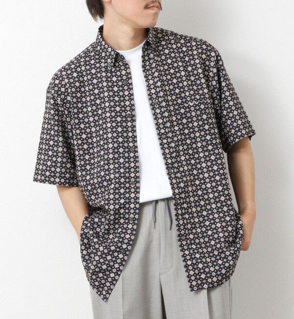 NOLLEY'S goodman「【DotAir】吸水速乾 総柄BDシャツ 25SS」|シャツ・ブラウス|ブラック