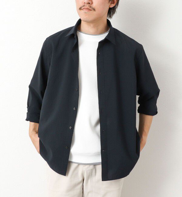 NOLLEY'S goodman「【EVALET】吸水速乾 イージーケア ストレッチシャツ」|シャツ・ブラウス|ネイビー