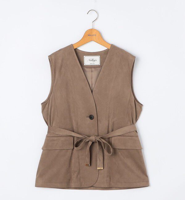 NOLLEY'S「《セットアップ対応》ストレッチスエードベルテッドジレ」|ベスト・ジレ|