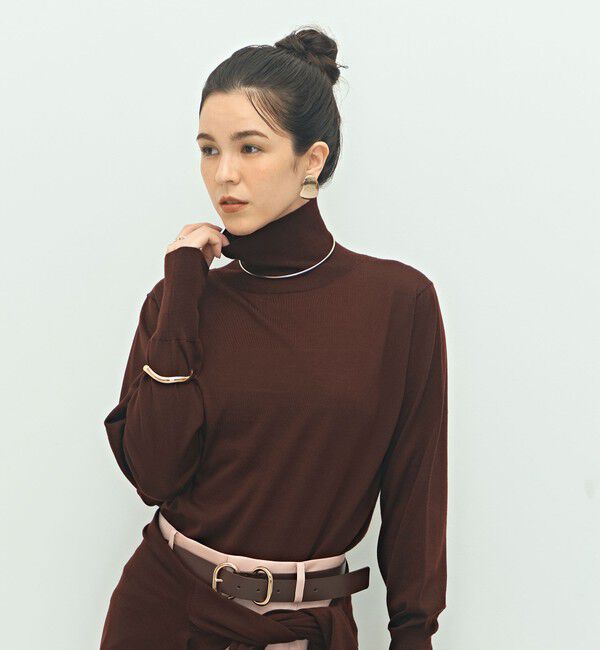 NOLLEY'S「《手洗い可能》《アンサンブル対応》18G天竺ハイネックプルオーバーニット」|ニット・セーター|