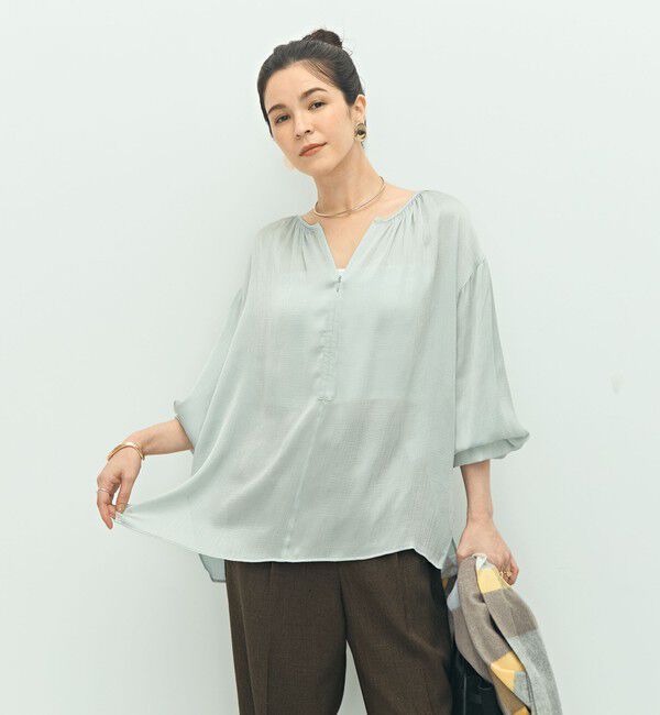 NOLLEY'S「楊柳サテン2WAYギャザーブラウス」|シャツ・ブラウス|