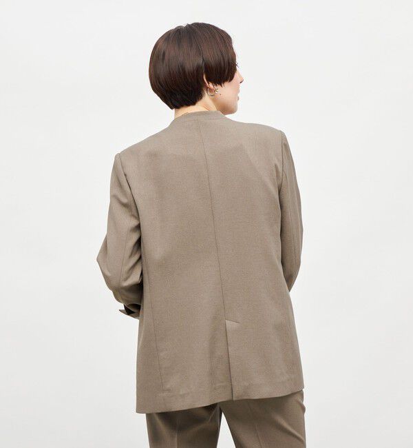 NOLLEY'S sophi「【WEB STAFF守屋☆別注】《セットアップ対応》ウォッシャブルソフトシャンブレーノーカラージャケット」|ノーカラージャケット|