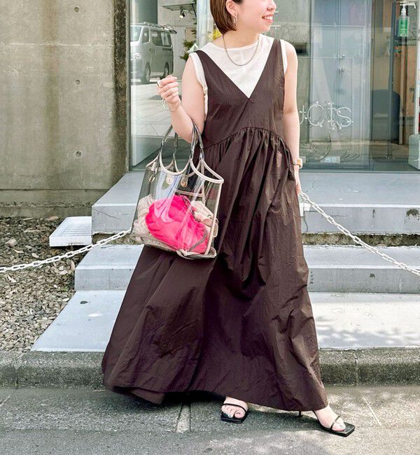 MAQWEL「【追加】【MAQWEL/マクウェル】ソフトタフタワンピース」|ワンピース|