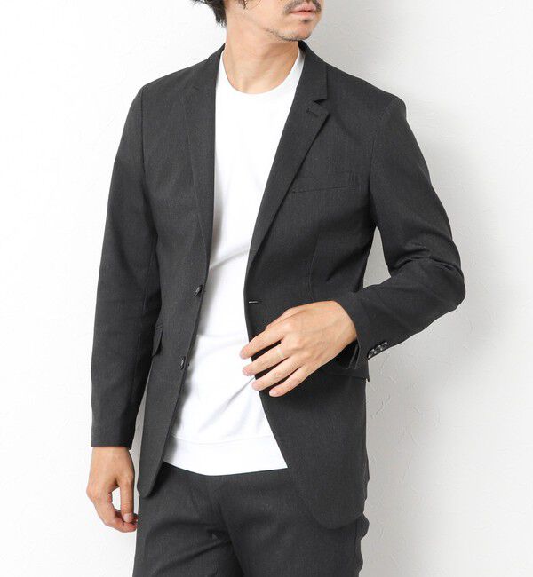Stutostein「《ビジカジ/セットアップ対応》ピンヘッドストレッチ JKT 25AW」|テーラードジャケット|チャコールグレー