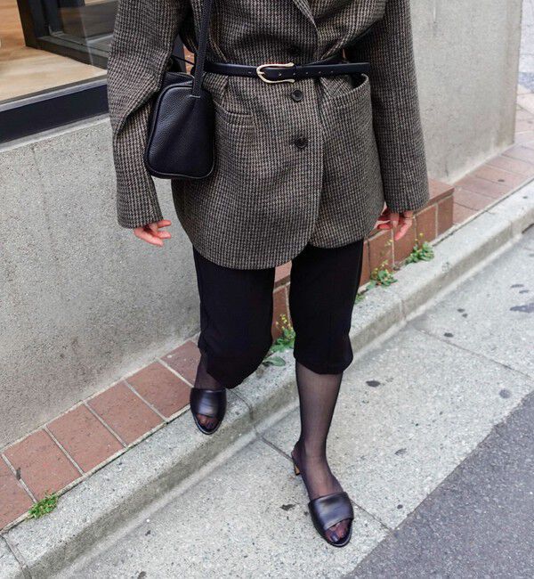 MAQWEL「【MAQWEL/マクウェル】ウォッシャブルカプリジョーゼットパンツ」|その他|ブラック