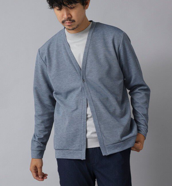 NOLLEY'S goodman「【ACTIVE SECT】《限定展開》ストレッチミラノリブワンボタンカーディガン 25AW」|カーディガン|グレイッシュブルー