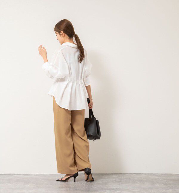 NOLLEY'S「ウォッシャブルバックサテンジョーゼットイージーパンツ」|その他|