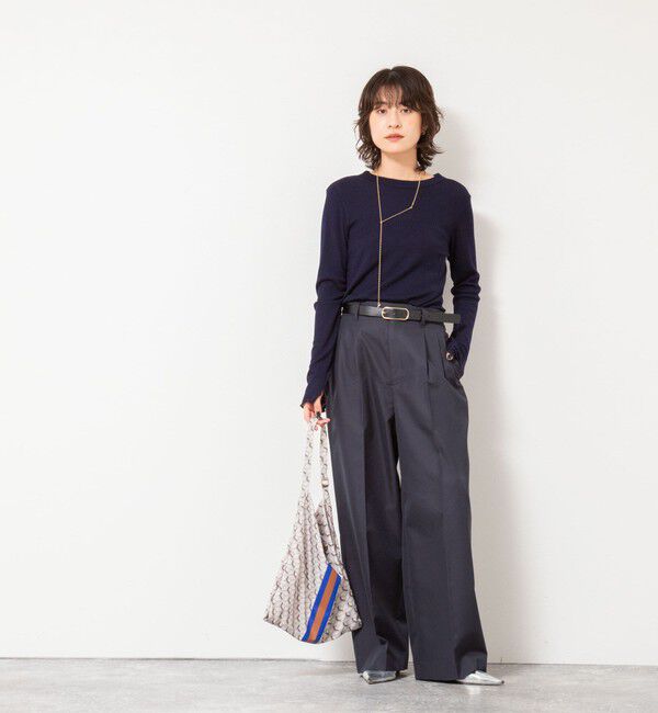 NOLLEY'S「MY STANDARD ウォッシャブルリブクルーネックロンT」|Tシャツ・カットソー|