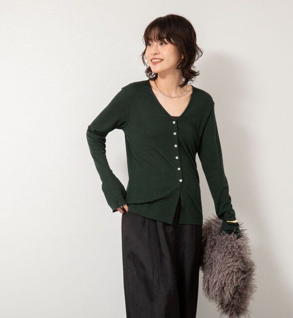 NOLLEY'S「MY STANDARD ウォッシャブルリブカーディガン」|カーディガン|