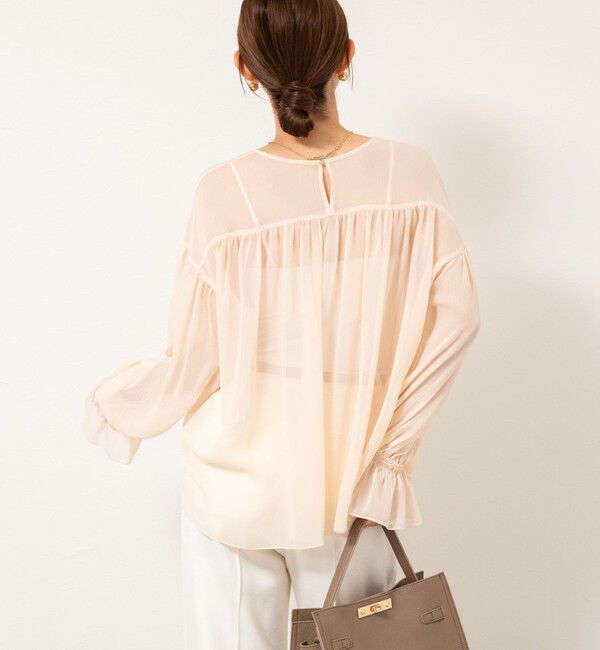 NOLLEY'S「ウォッシャブル楊柳ギャザーブラウス」|シャツ・ブラウス|