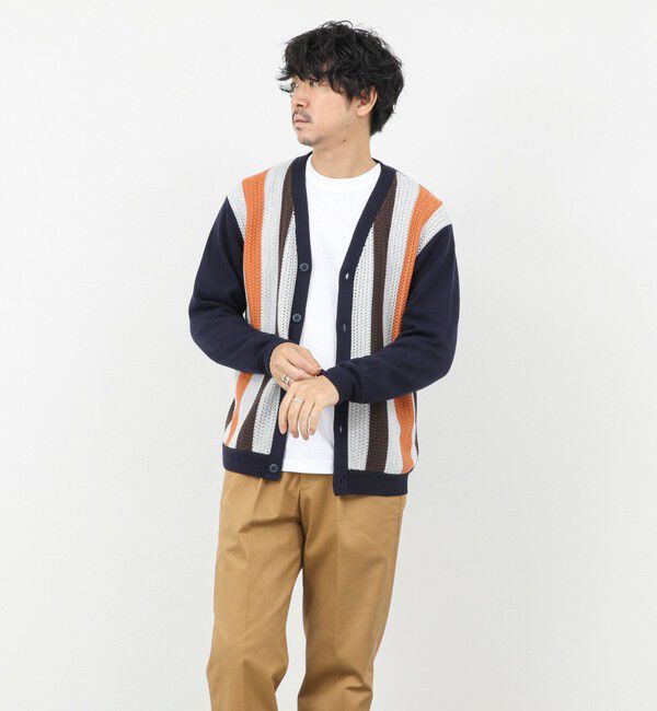 NOLLEY'S goodman「ウォッシャブル 抗菌加工 フロントストライプ 7Gカーディガン 25AW」|ニット・セーター|