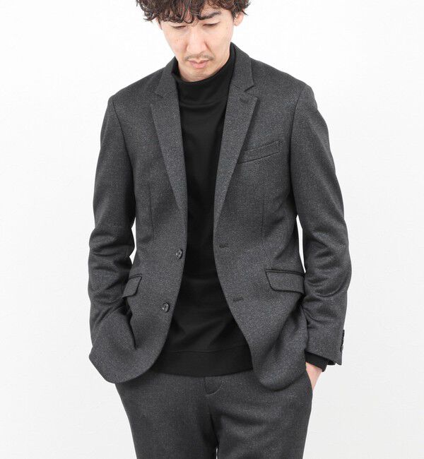 Stutostein「《ビジカジ/セットアップ対応》CORDURA 裏起毛ウォッシャブルストレッチジャケット 25AW」|テーラードジャケット|チャコールグレー