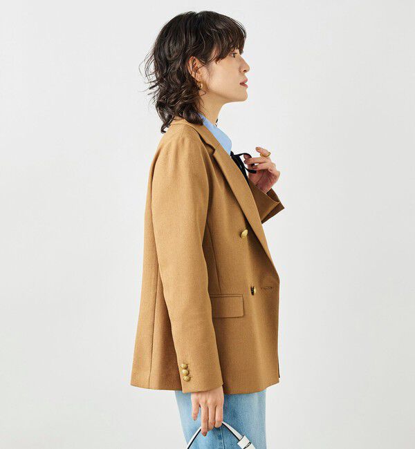 NOLLEY'S「ウォッシャブルハイスペック麻調ダブルジャケット」|テーラードジャケット|