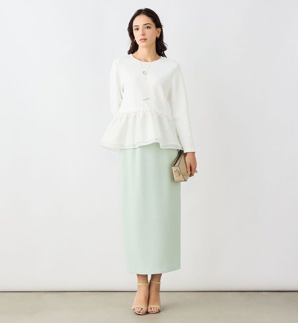 NOLLEY'S sophi「《セットアップ対応》ウォッシャブルバックサテンタイトスカート」|タイト|