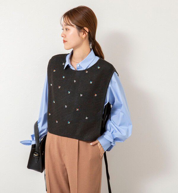 NOLLEY'S「《手洗い可能》ビジュー付ベスト」|ベスト・ジレ|