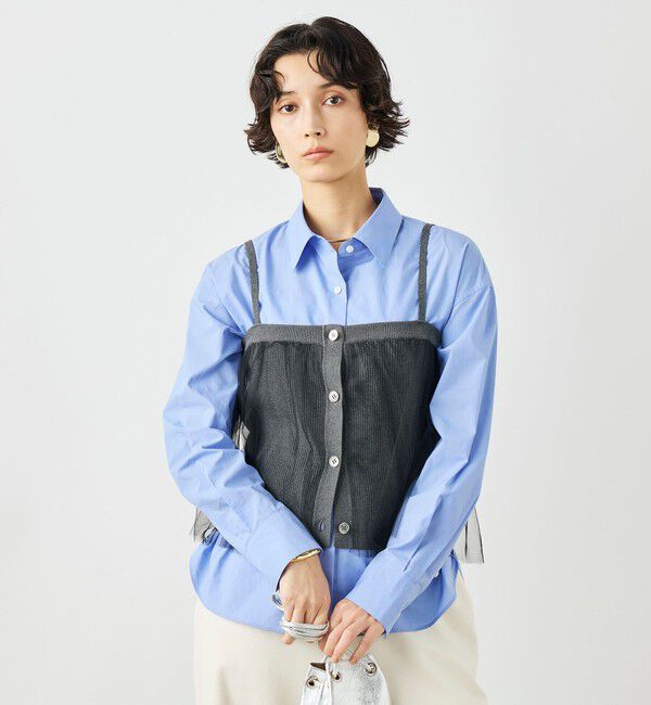 NOLLEY'S「《手洗い可能》チュールリブビスチェ」|キャミソール|