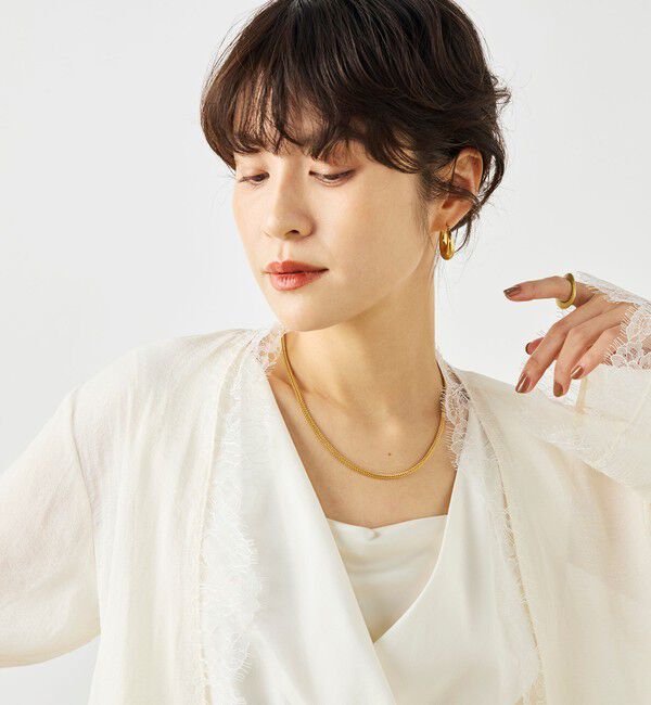 NOLLEY'S sophi「ウォッシャブルレーストリミングオーガンジーブラウス」|シャツ・ブラウス|