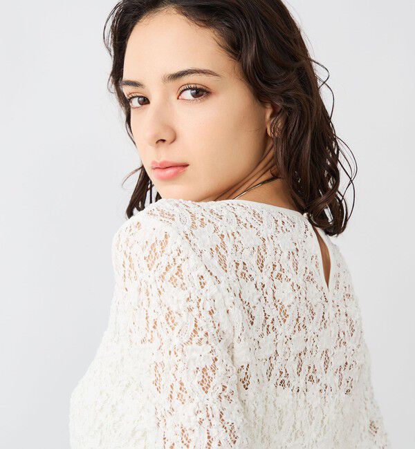 NOLLEY'S sophi「ウォッシャブルストレッチレースペプラムプルオーバー」|シャツ・ブラウス|