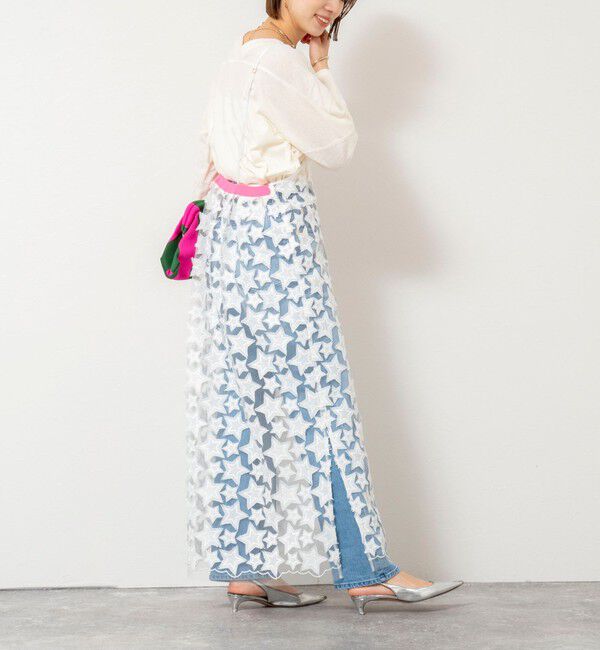 Rie Miller「45th limited editionウォッシャブルスターフリンジキャミワンピース」|ワンピース|ホワイト