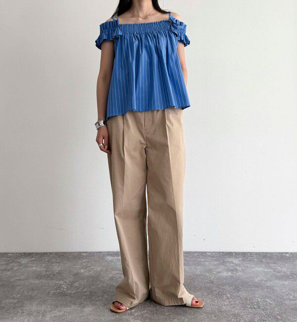 fredy emue「マルチウェイストライプノースリーブブラウス」|シャツ・ブラウス|