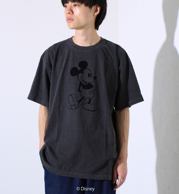 GLOSTER「【GOOD ROCK SPEED】MICKEY / フロッキープリントTシャツ」|Tシャツ・カットソー|