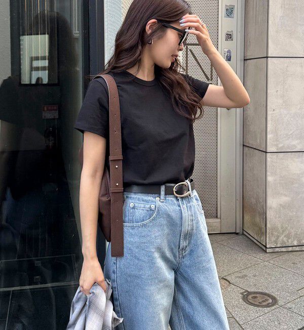 fredy emue「ボーダー/無地ワンポイントロゴコンパクトTシャツ」|Tシャツ・カットソー|