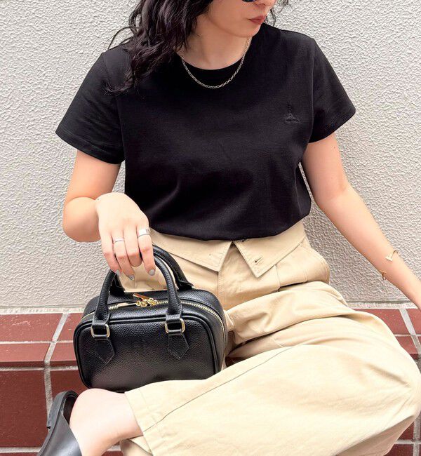 fredy emue「ボーダー/無地ワンポイントロゴコンパクトTシャツ」|Tシャツ・カットソー|