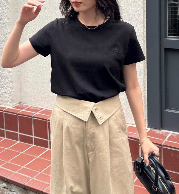 fredy emue「ボーダー/無地ワンポイントロゴコンパクトTシャツ」|Tシャツ・カットソー|