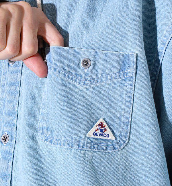 GLOSTER「【GEVACO】デニムフーディーシャツ フード付きデニムシャツ」|シャツ・ブラウス|