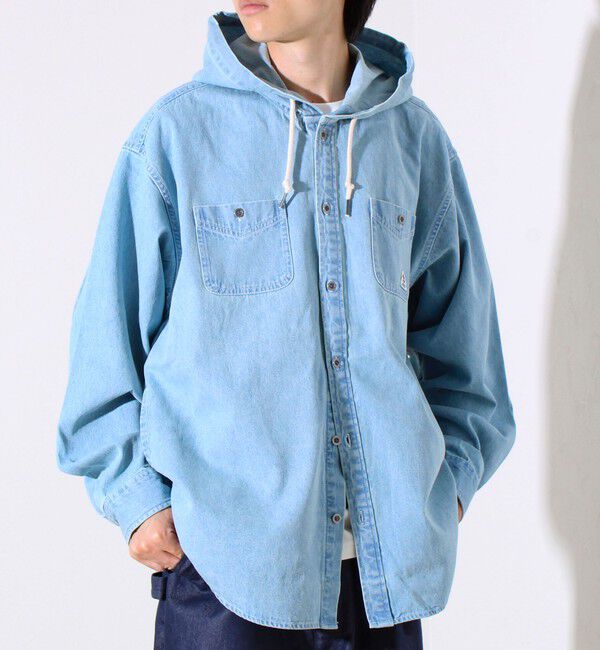 GLOSTER「【GEVACO】デニムフーディーシャツ フード付きデニムシャツ」|シャツ・ブラウス|