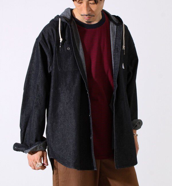 GLOSTER「【GEVACO】デニムフーディーシャツ フード付きデニムシャツ」|シャツ・ブラウス|