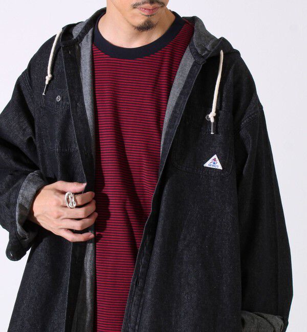 GLOSTER「【GEVACO】デニムフーディーシャツ フード付きデニムシャツ」|シャツ・ブラウス|