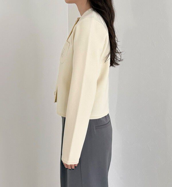 fredy emue「刺繍入りコンパクトニットジャケット」|カーディガン|