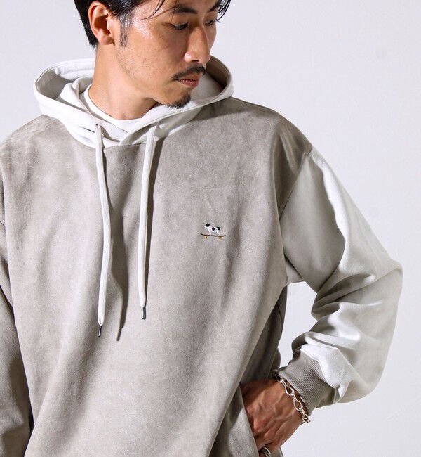 GLOSTER「【新配色で再登場】フレブルスエード バイカラーパーカー」|パーカー|