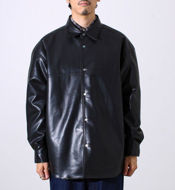 GLOSTER「【本革見え/3サイズ展開】UNISEX レザーシャウター フェイクレザーシャツ」|シャツ・ブラウス|