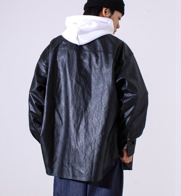 GLOSTER「【本革見え/3サイズ展開】UNISEX レザーシャウター フェイクレザーシャツ」|シャツ・ブラウス|