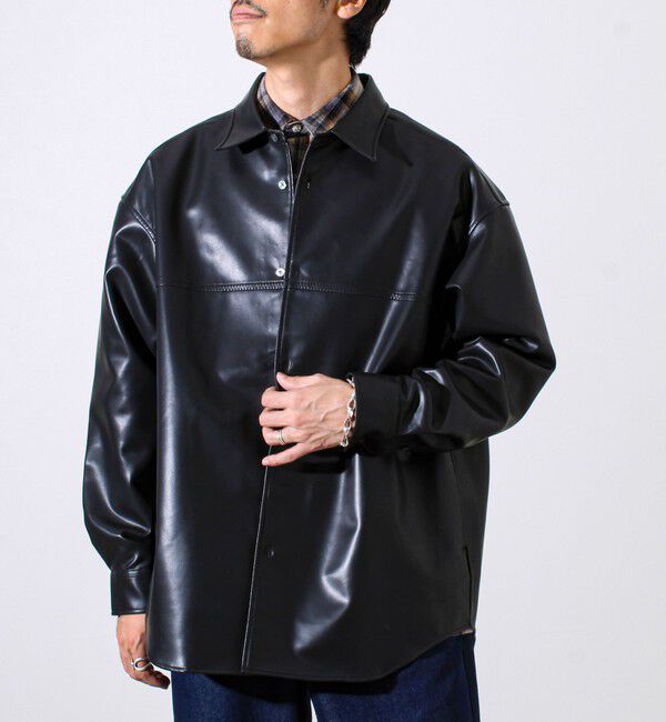 GLOSTER「【本革見え/3サイズ展開】UNISEX レザーシャウター フェイクレザーシャツ」|シャツ・ブラウス|