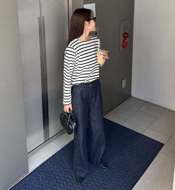 fredy emue「コンパクトボーダーロンTシャツ」|Tシャツ・カットソー|