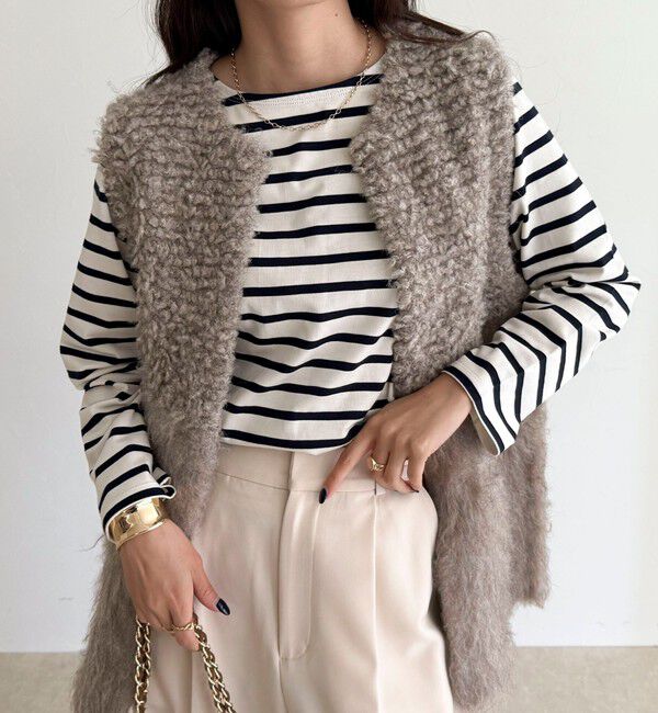 fredy emue「コンパクトボーダーロンTシャツ」|Tシャツ・カットソー|