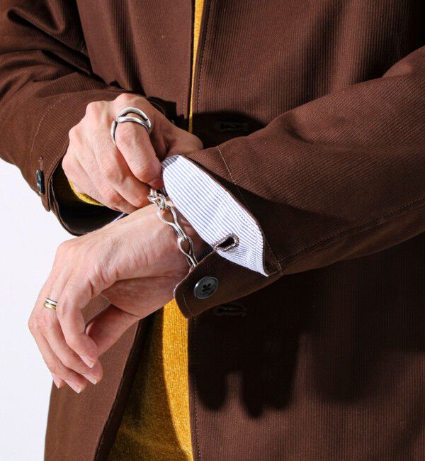 GLOSTER「【GLOSTER定番/ビジカジ対応】コードストライプ スタンドフードブルゾン」|ブルゾン・スタジャン|