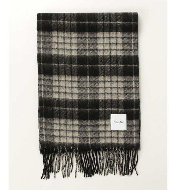 GLOSTER「【カシミヤブレンド】ウールリバーシブルチェックマフラー」|マフラー|