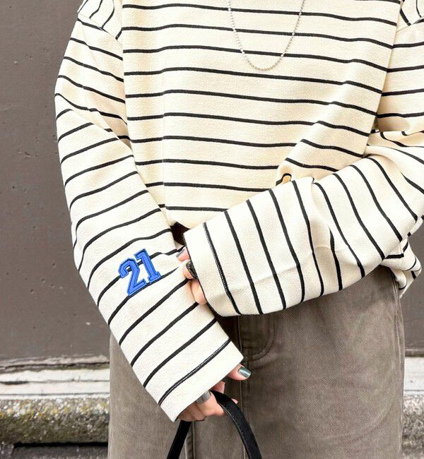 fredy emue「ニットソーボーダーBIGプルオーバー」|Tシャツ・カットソー|