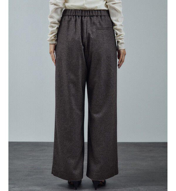SALON adam et rope'「【WEB限定】ウォッシャブルウールカシミヤワイドパンツ」|チノ|