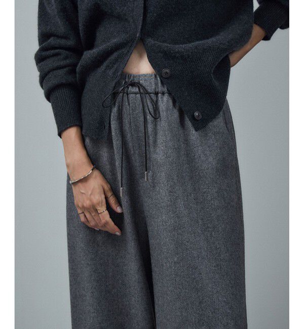 SALON adam et rope'「【WEB限定】ウォッシャブルウールカシミヤワイドパンツ」|チノ|