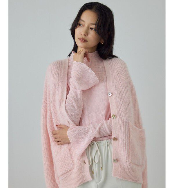 ROPE「ボタニカルダイフレアスリーブハイネックカットソー/イージーケア・アンサンブル対応」|Tシャツ・カットソー|