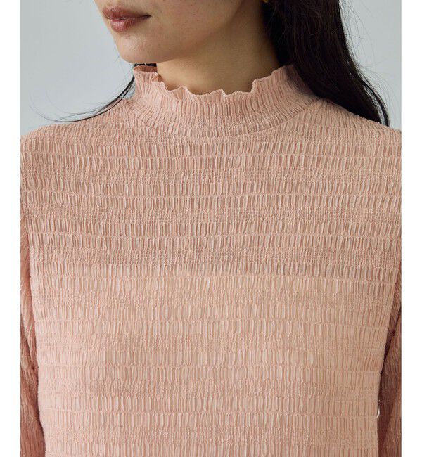 ROPE「ボタニカルダイフレアスリーブハイネックカットソー/イージーケア・アンサンブル対応」|Tシャツ・カットソー|