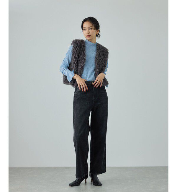 ROPE「ボタニカルダイフレアスリーブハイネックカットソー/イージーケア・アンサンブル対応」|Tシャツ・カットソー|