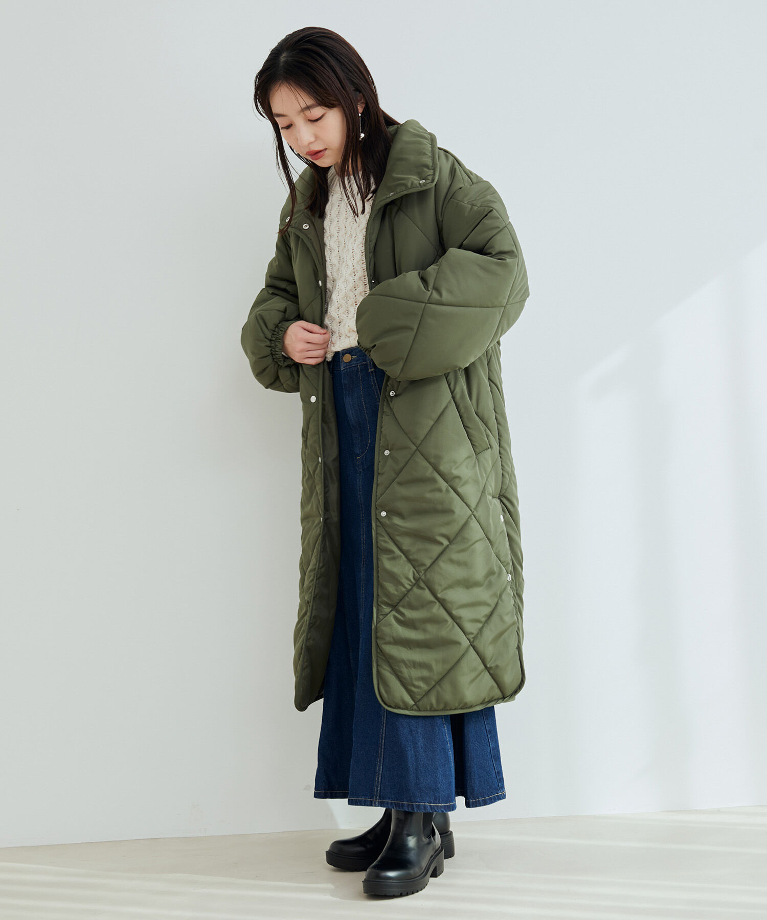 vis-a-vis「【WEB限定】ダイヤキルト中綿ロングコート」|その他|