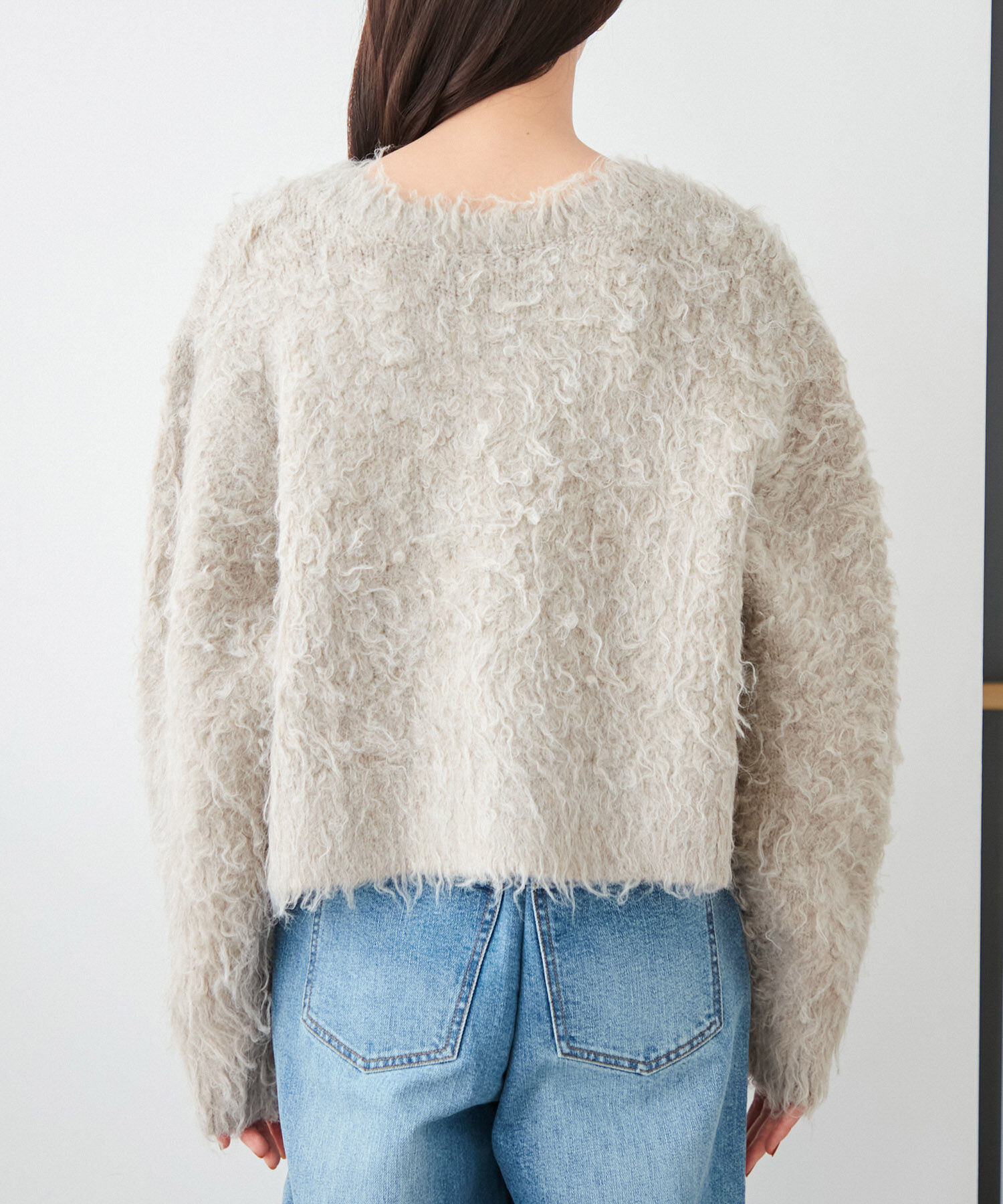 VIS「【前後2WAY】毛混くるくるシャギーカーディガン」|カーディガン|